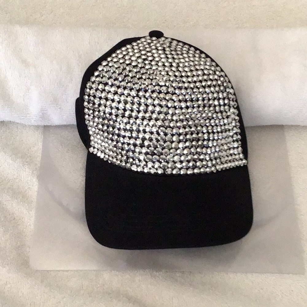MUDD black rhinstone encrusted baseball cap L/XL Never worn. - Picture 4 of 4